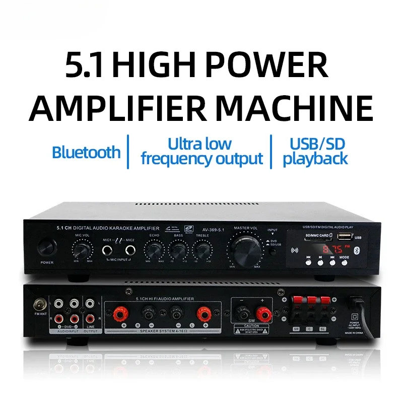 Home Cinema Bluetooth 5.1 - AV-369BT Bluetooth 5.1 amplificateur de haut-parleur